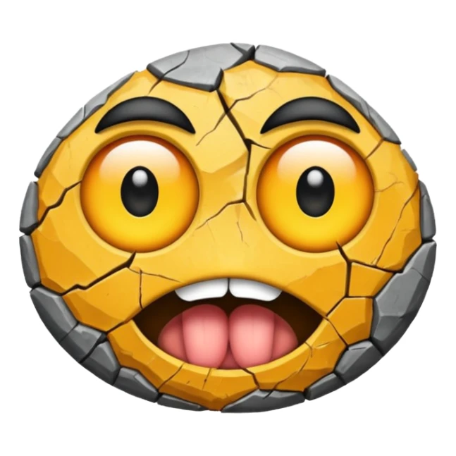 Rock with eyes and mouth  sticker