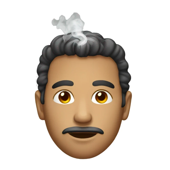 male portrait with cigarette sticker