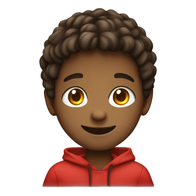 smiling boy in red hoodie sticker