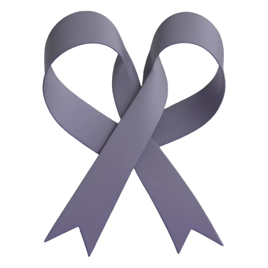 grey ribbon sticker