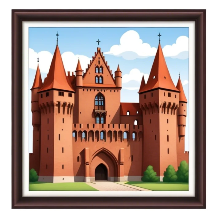 Malbork Castle Landmark Emoji – Featuring the red-brick fortress with its Gothic walls. sticker