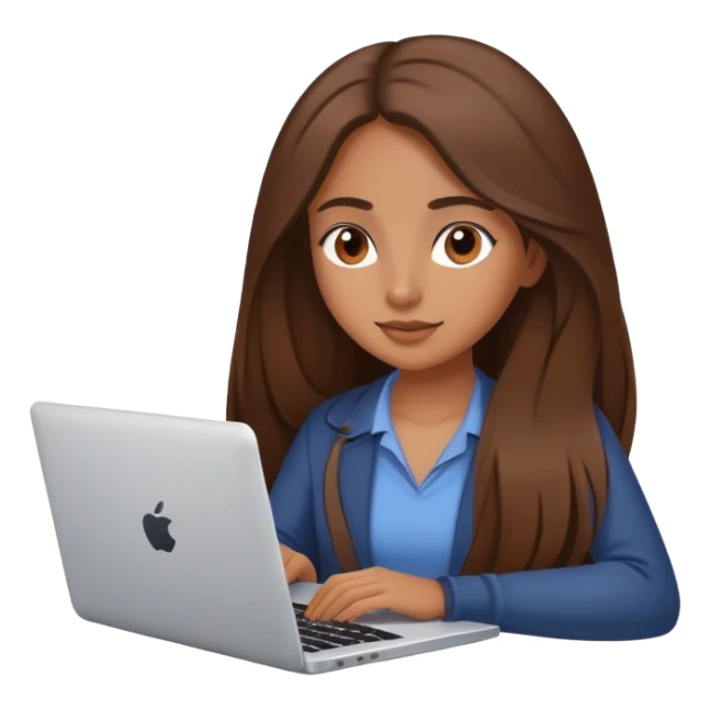 beautiful brown girl working on laptop sticker