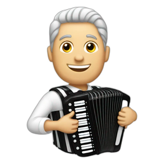 white male accordionist sticker