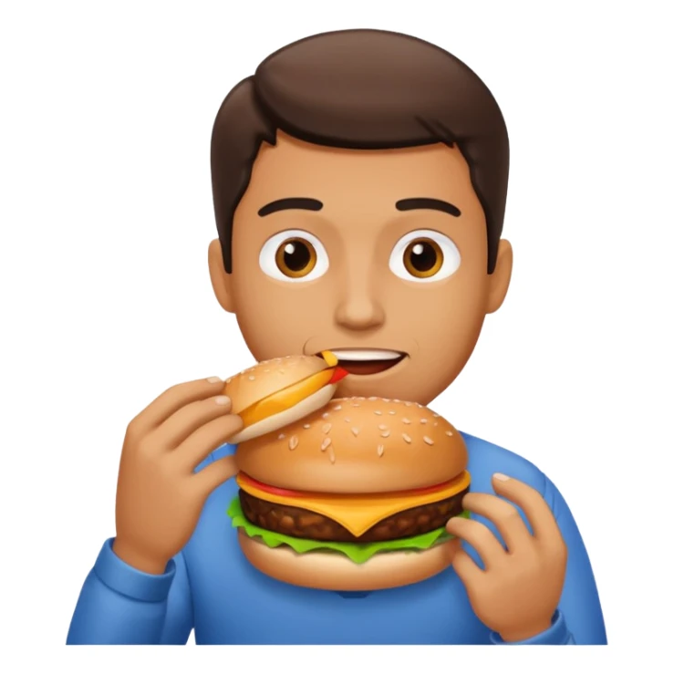 man eating fast food  sticker