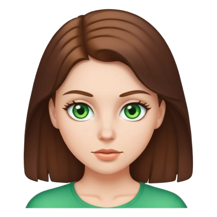 white girl with brunette hair and green eyes sticker