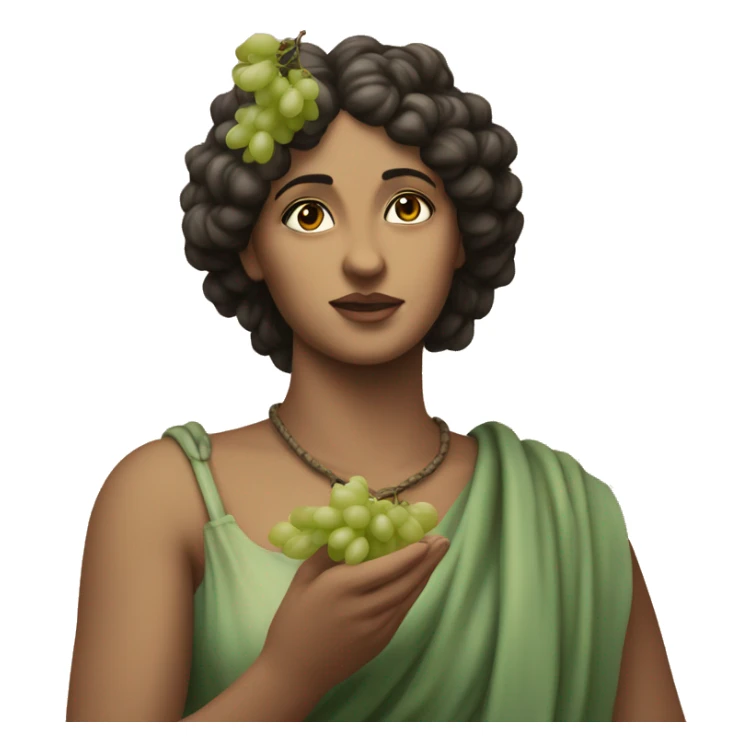 Sappho holds a bunch of grapes in her hand sticker