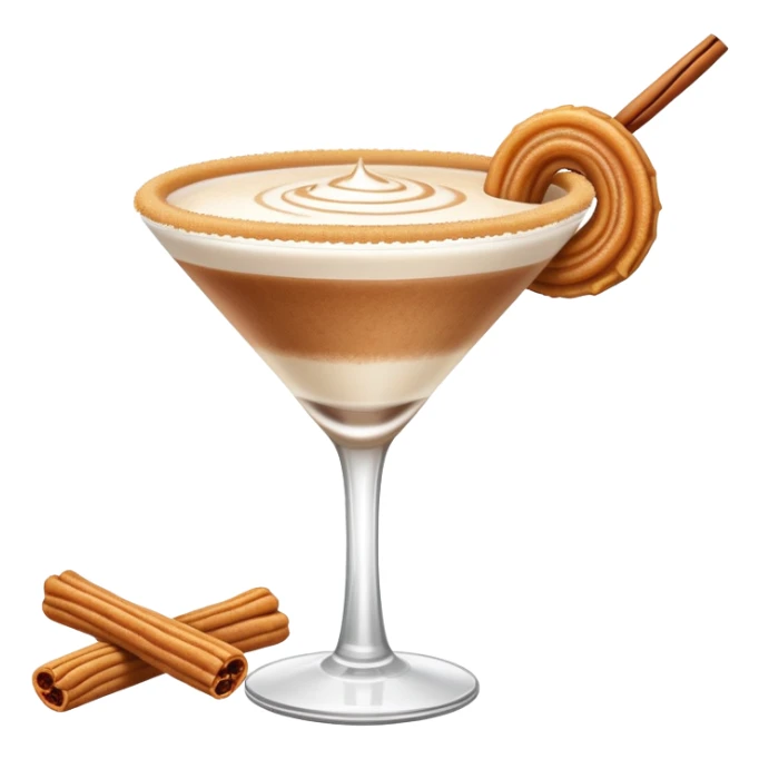 Cinnamon churro martini with a churro in it sticker