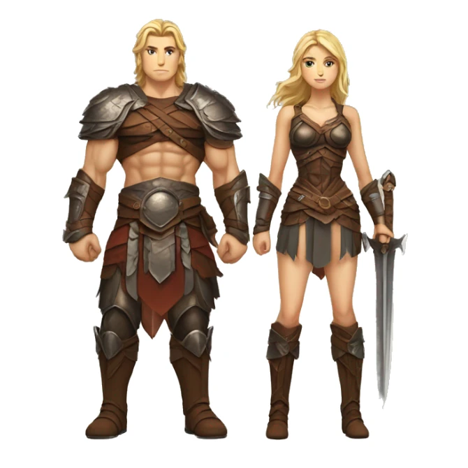 Sfw Caucasian Valkyrie berserker couple full body  sticker
