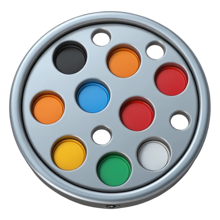 Un jeu de tamis rond avec des trous de plus en plus petits sticker