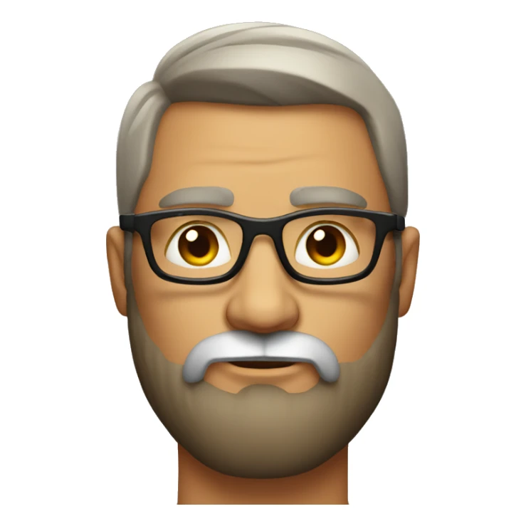 confident muscular bearded portrait with glasses sticker