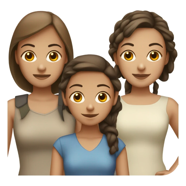 three brunette girls one tan and one boy red buzzcut sticker