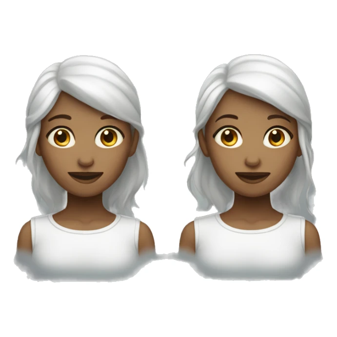 twins female 1 light 1 dark  sticker