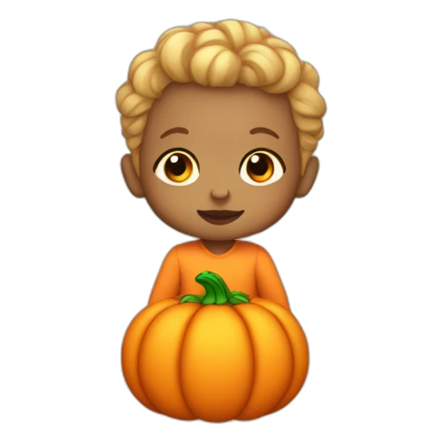 Baby light skin disguised as a pumpkin sticker