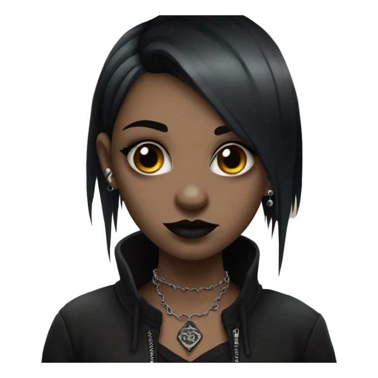 Goth girl, dressed in black, with piercings and tattoos sticker
