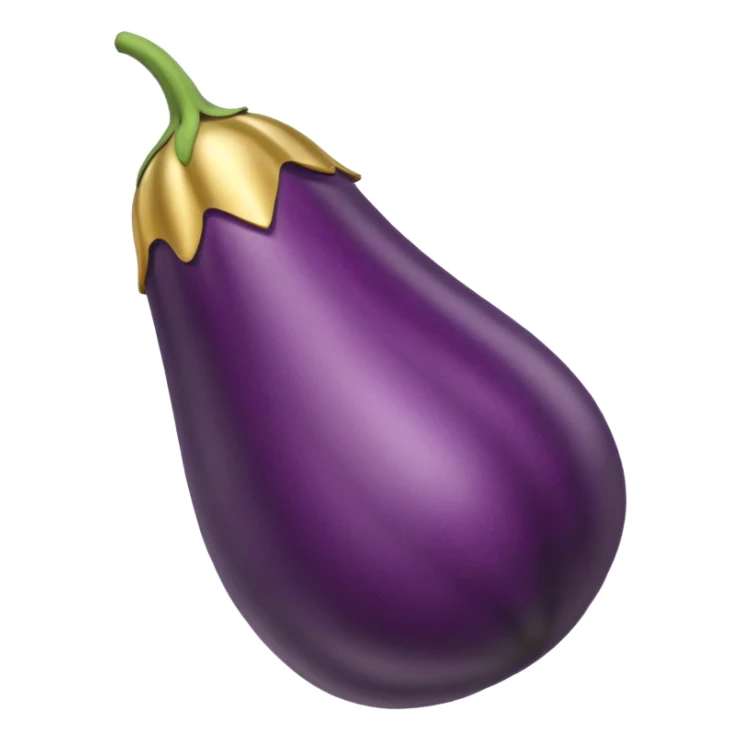 Original eggplant emoji wearing a halo sticker