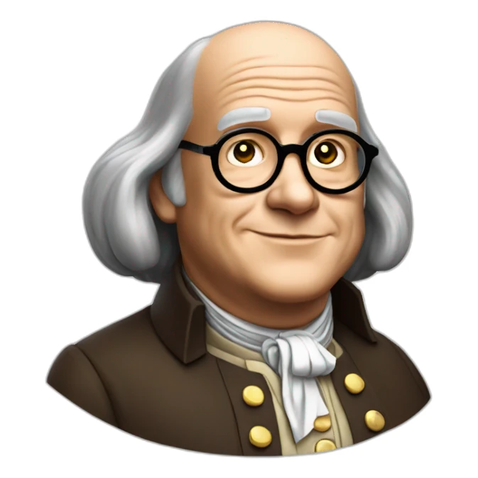 benjamin franklin with an arm up closed realistic sticker