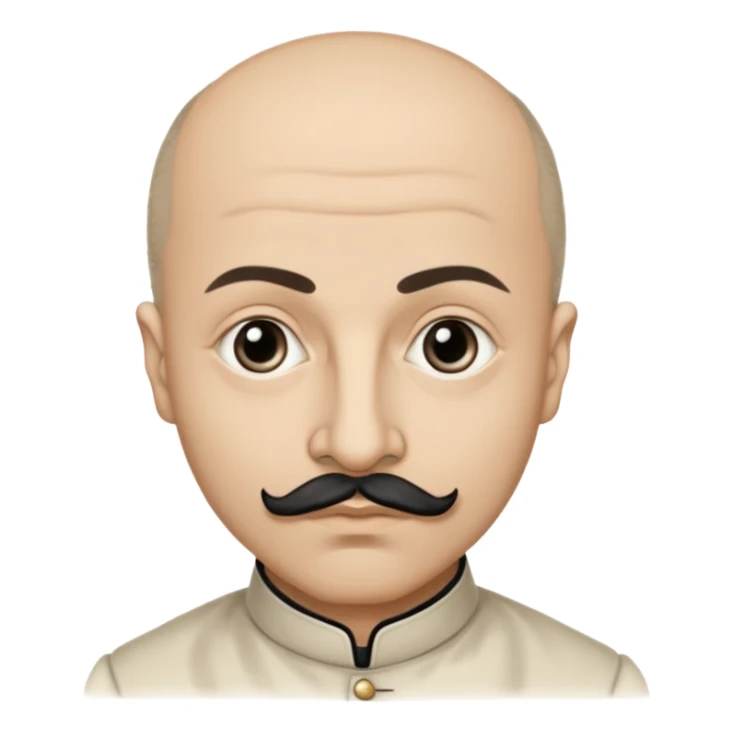 a hand drawn black outline portrait of philosopher Montaigne with similar-sized eyes based a famous portrait of him sticker