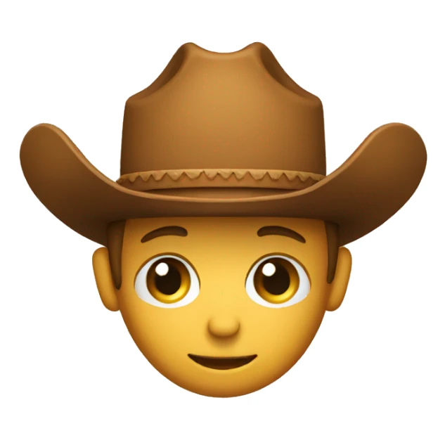 An cowboy emoji giving his hat to you sticker