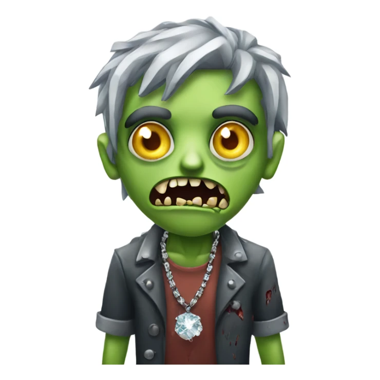 zombie with diamond chain sticker