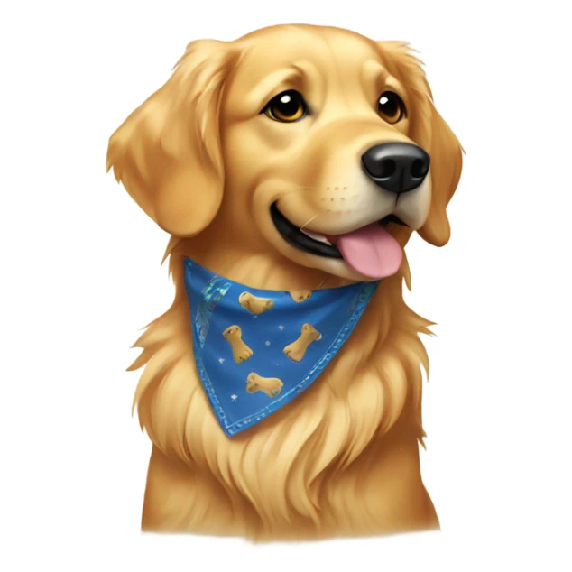 Golden retriever wearing bandana  sticker