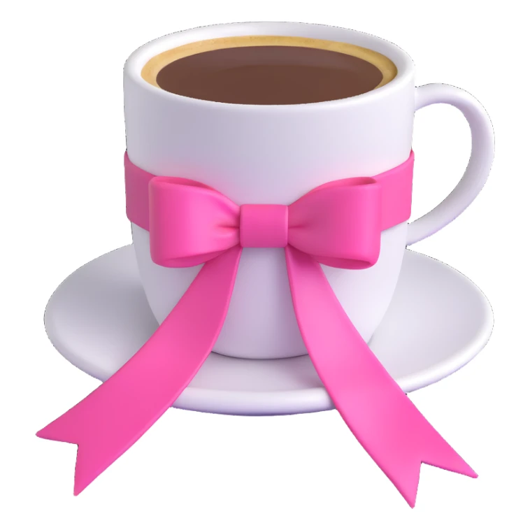 coffee cup with a pink ribbon sticker