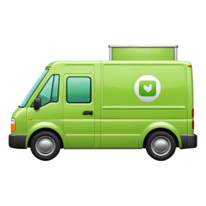 emoji of light green color delivery car sticker