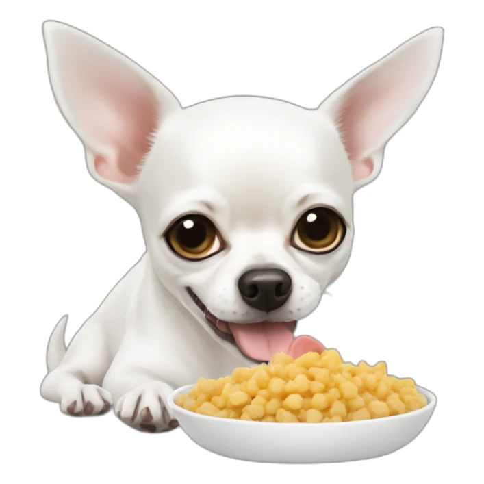 white chihuahua eating dog foot sticker