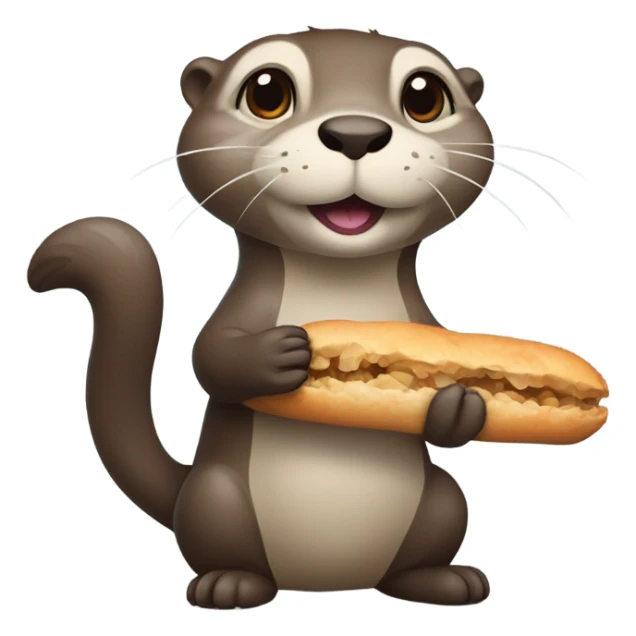 Otter eating food sticker
