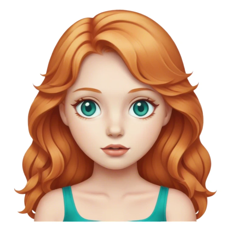 strawberry blonde girl with teal eyes sticker