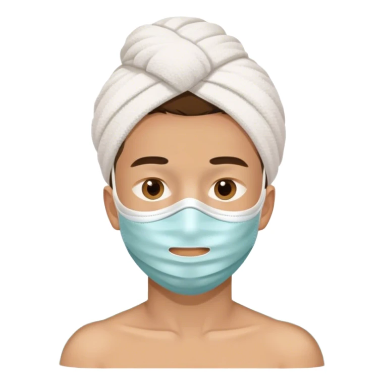 Boy with mask spa beauty full face relaxing sticker