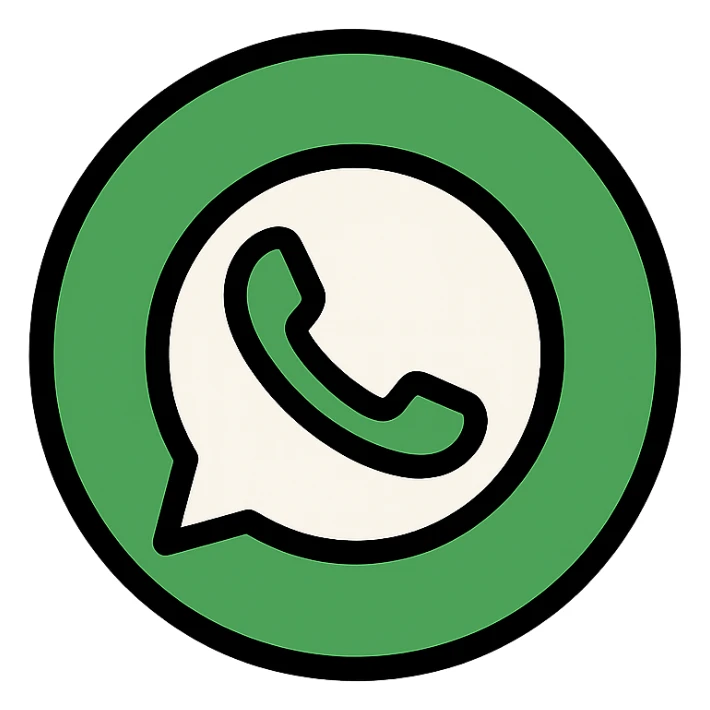 circular WhatsApp logo, clean and recognizable, green and white, icon style sticker