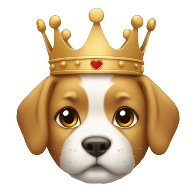 Un chat avec une couronne an chien sticker