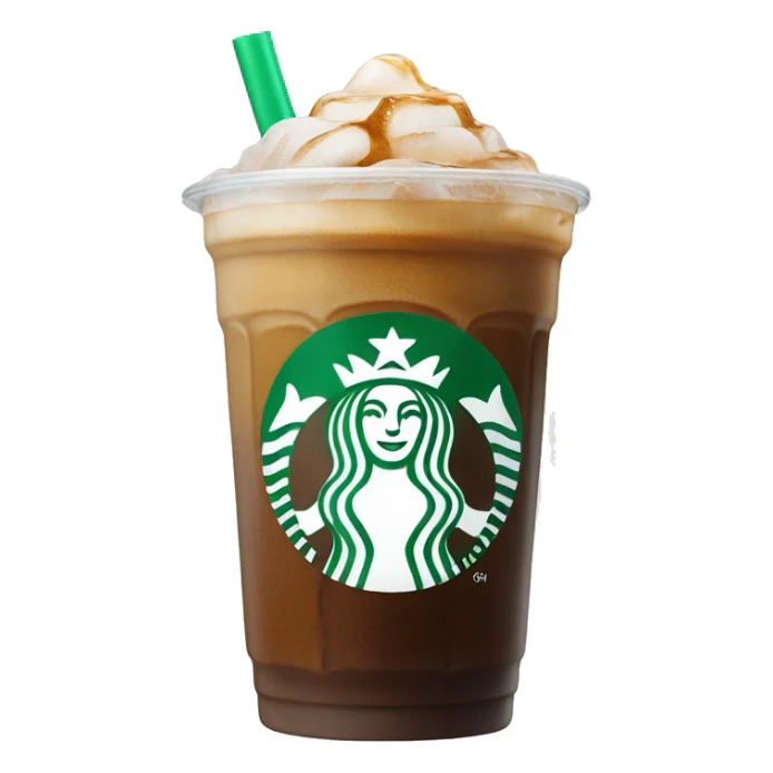 Starbuck ice coffee with ice cubes sticker