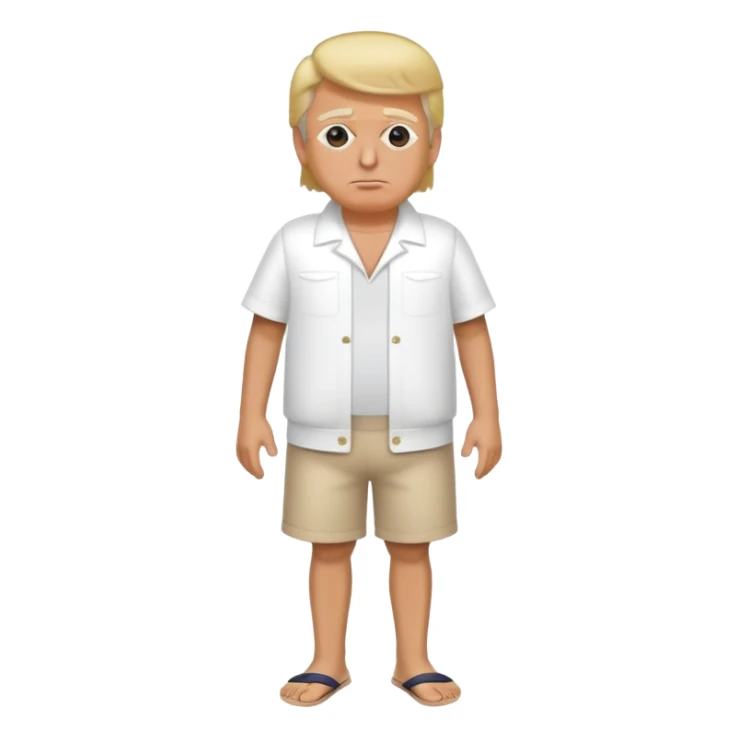 full body Trump standing in beach outfit sticker