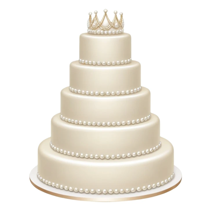 elegant multi-tier wedding cake decorated with pearls sticker