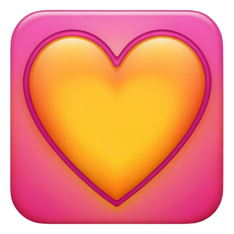 Bright yellow to orange to dark pink gradient heart sticker