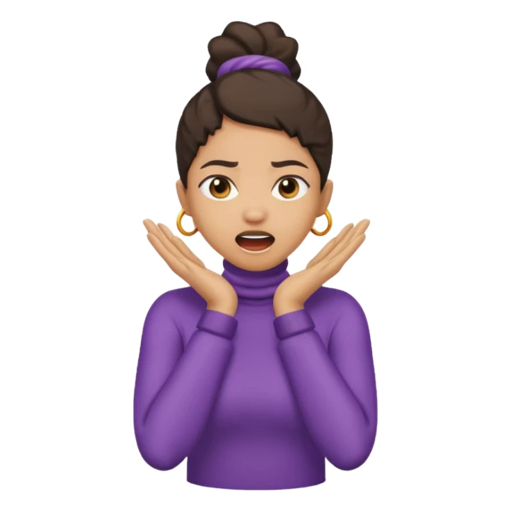 lightskin girl crossed arms holding neck while yelling sticker