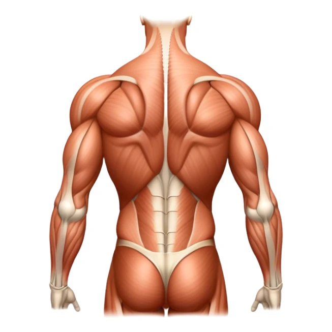 Latissimus dorsi muscle anatomy highlighted sticker