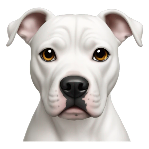 White pit bull with black ears, black nose  sticker