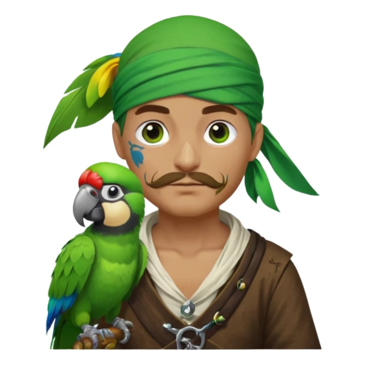 pirate and parrot sticker