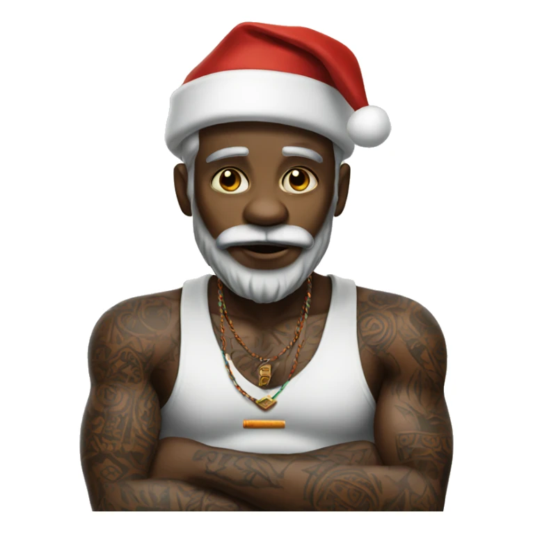 african american santa with tattoos and a cigarette  sticker