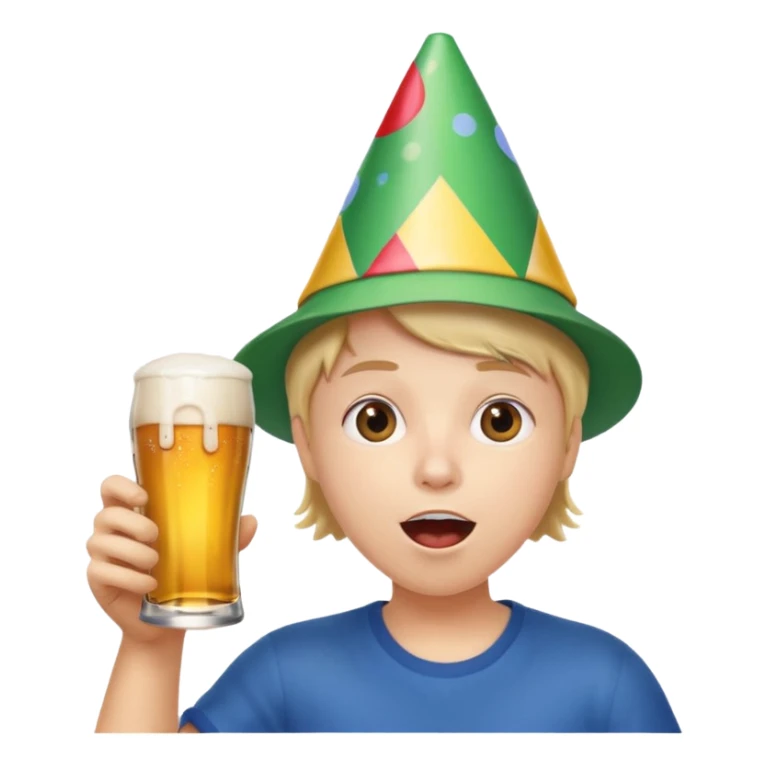 beer clink emoji combined with face puffing emoji sticker