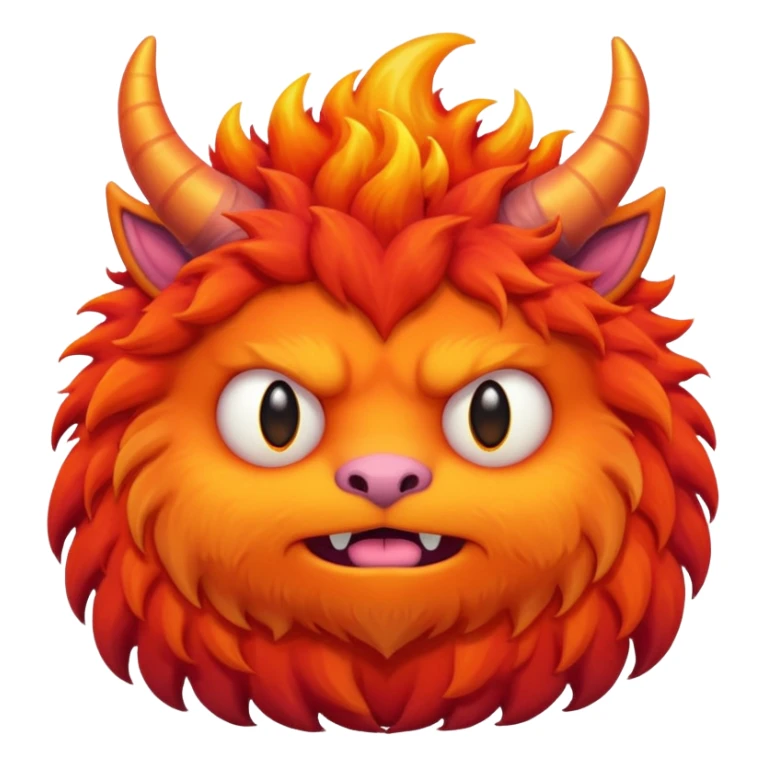 Sleepy cute fluffy flaming monster sticker
