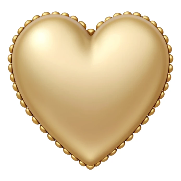 one beige heart and gold pearl trim sticker