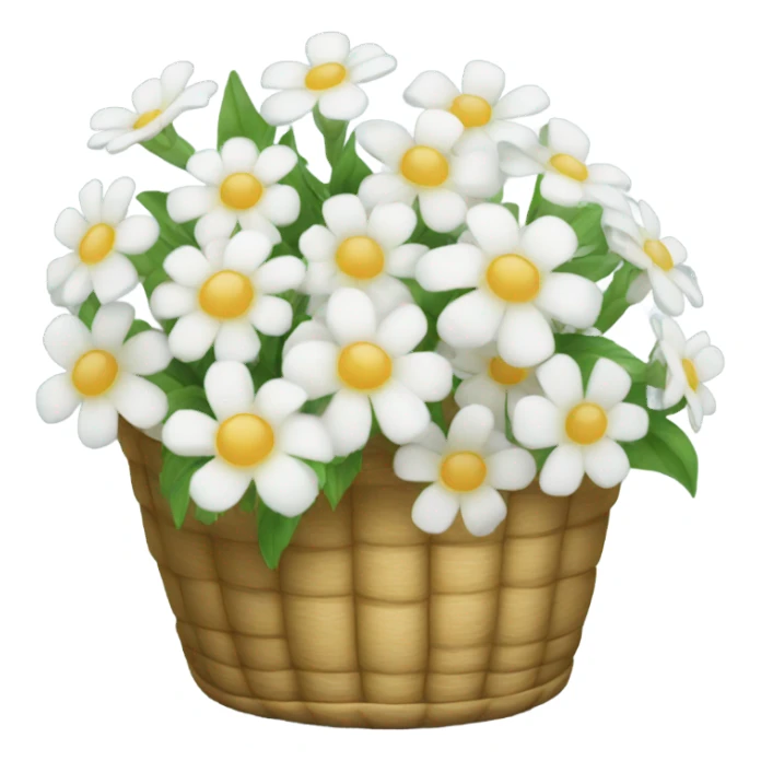 a basket of white flowers  sticker