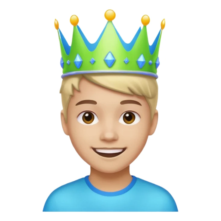 A stylish teen wearing a neon plastic crown for fun. sticker