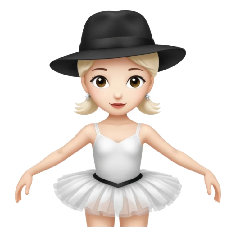 A balerina in with a gangster style sticker