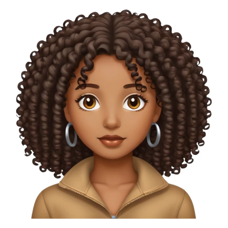 pretty black girl with curly hair sticker