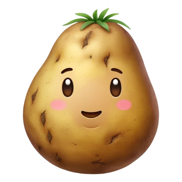 detailed realistic potato tuber with natural brown skin sticker
