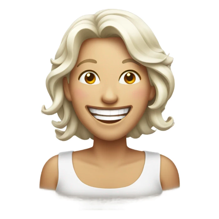 Female laughing Christmas emoji sticker